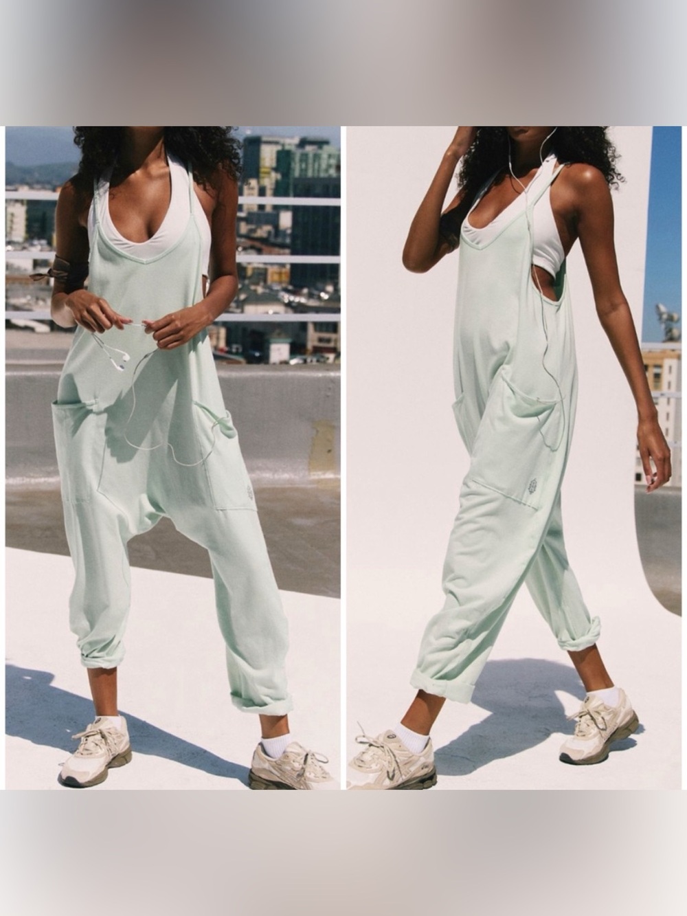 NWT Free People FP Movement Hot Shot Onesie - pistachio mint green - XL